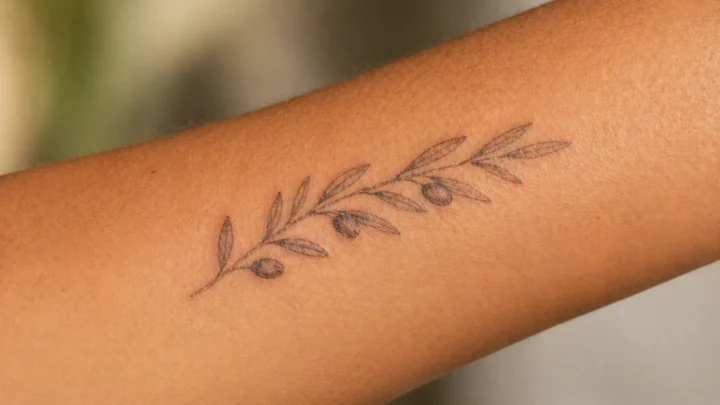 Healed fine line tattoo on skin showing how single needle tattoo Saigon work ages