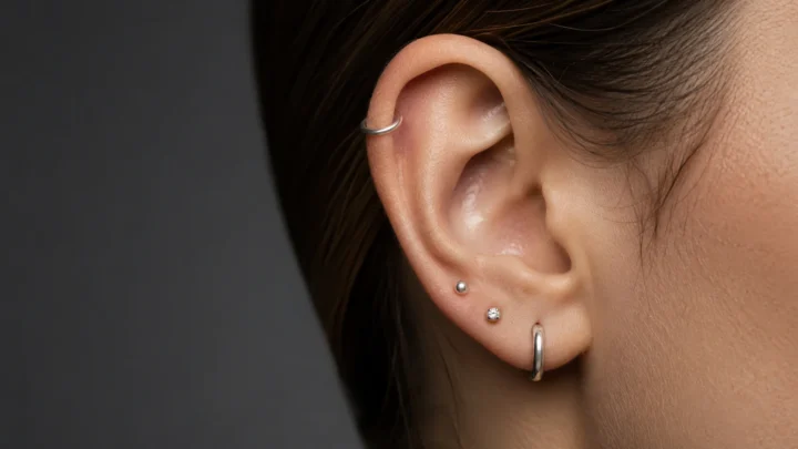 lobe piercing placement options for first timers at a boutique piercing studio in Saigon