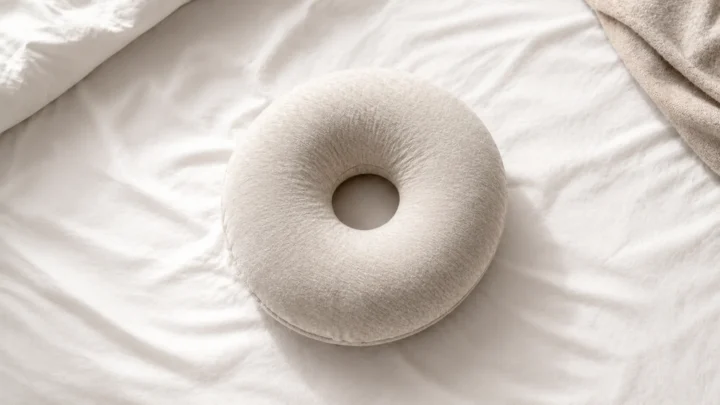 travel pillow with hole for sleeping with cartilage piercing to avoid pressure