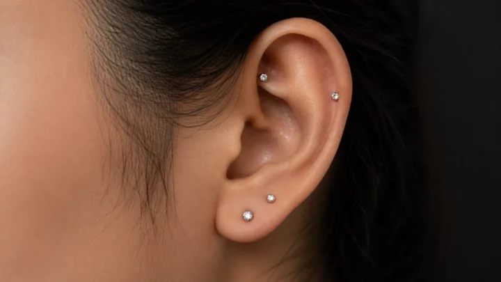 curated ear stack Ho Chi Minh City — multiple piercings planned at Bánh Mì Piercing District 1