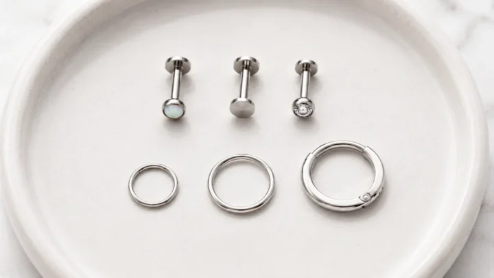 implant-grade silver jewellery selection for curated ear — studs hoops and flat-backs